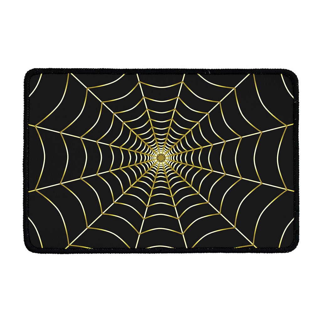 Yellow Cobweb Print Kitchen Mat
