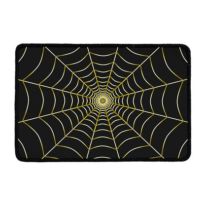 Yellow Cobweb Print Kitchen Mat
