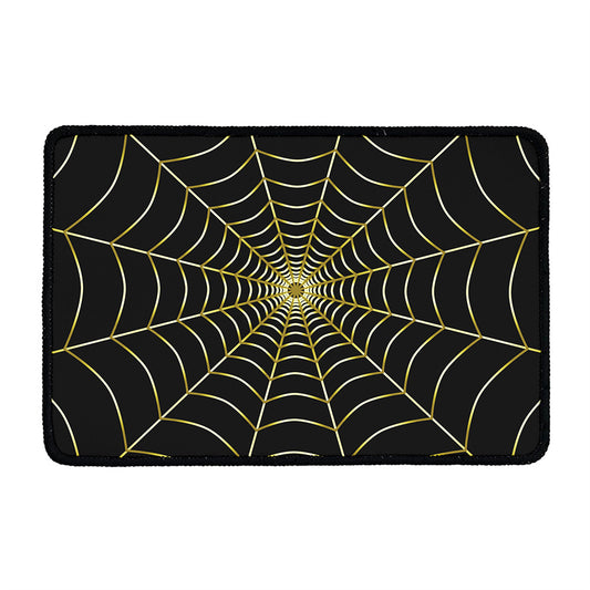 Yellow Cobweb Print Kitchen Mat