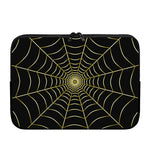 Yellow Cobweb Print Laptop Sleeve