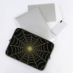 Yellow Cobweb Print Laptop Sleeve