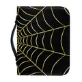 Yellow Cobweb Print Leather Bible Cover