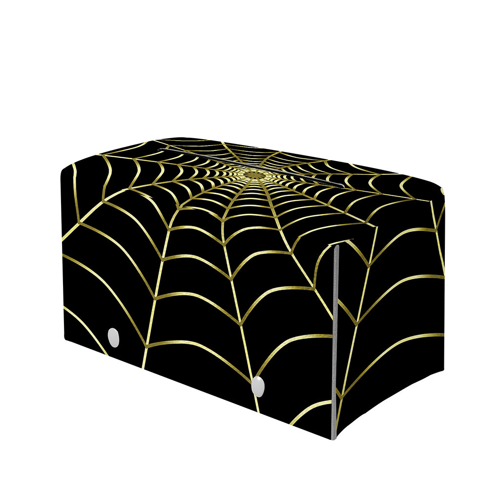 Yellow Cobweb Print Leather Tissue Box Cover
