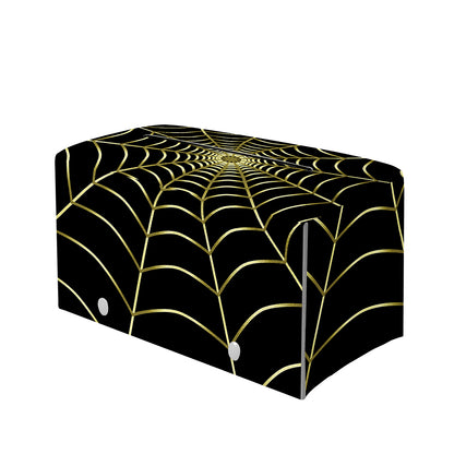 Yellow Cobweb Print Leather Tissue Box Cover