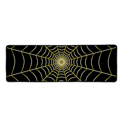 Yellow Cobweb Print Long Kitchen Mat