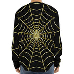 Yellow Cobweb Print Long Sleeve Baseball Jersey