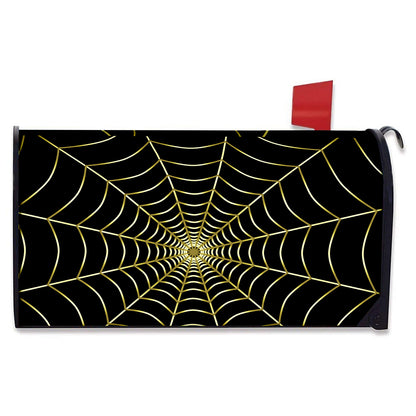 Yellow Cobweb Print Mailbox Cover