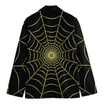 Yellow Cobweb Print Men's Blazer