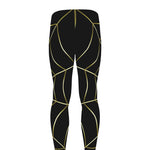 Yellow Cobweb Print Men's leggings