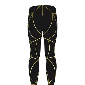 Yellow Cobweb Print Men's leggings