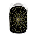 Yellow Cobweb Print Mesh Laundry Hamper