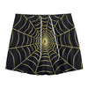 Yellow Cobweb Print Mesh Shorts