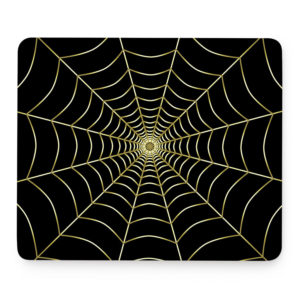 Yellow Cobweb Print Mouse Pad