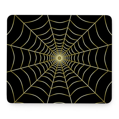 Yellow Cobweb Print Mouse Pad