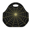 Yellow Cobweb Print Neoprene Lunch Bag
