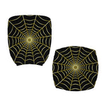 Yellow Cobweb Print Office Chair Cover