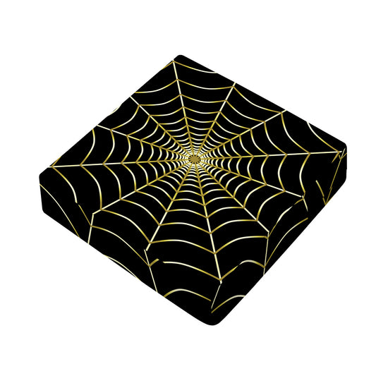 Yellow Cobweb Print Outdoor Seat Cushion Cover