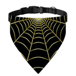 Yellow Cobweb Print Over The Collar Dog Bandana
