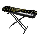 Yellow Cobweb Print Piano Keyboard Cover