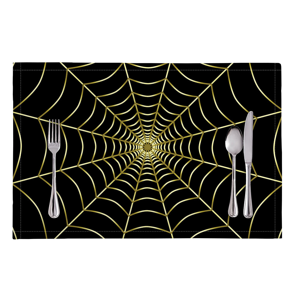 Yellow Cobweb Print Placemat