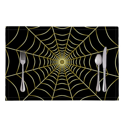 Yellow Cobweb Print Placemat