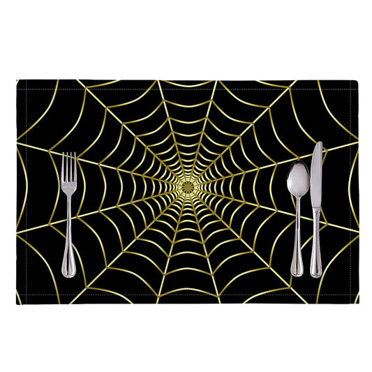 Yellow Cobweb Print Placemat