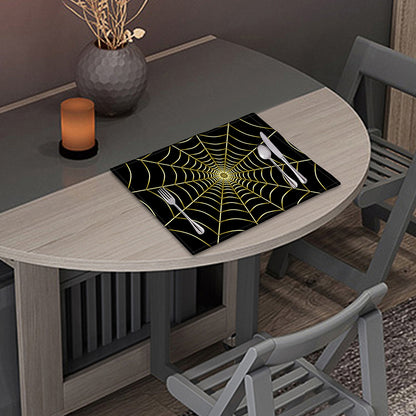 Yellow Cobweb Print Placemat