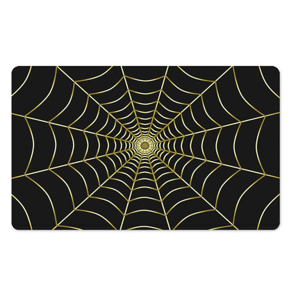 Yellow Cobweb Print Polyester Doormat