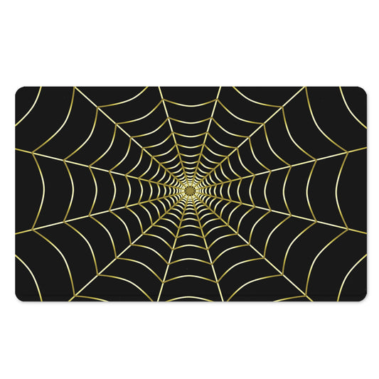 Yellow Cobweb Print Polyester Doormat