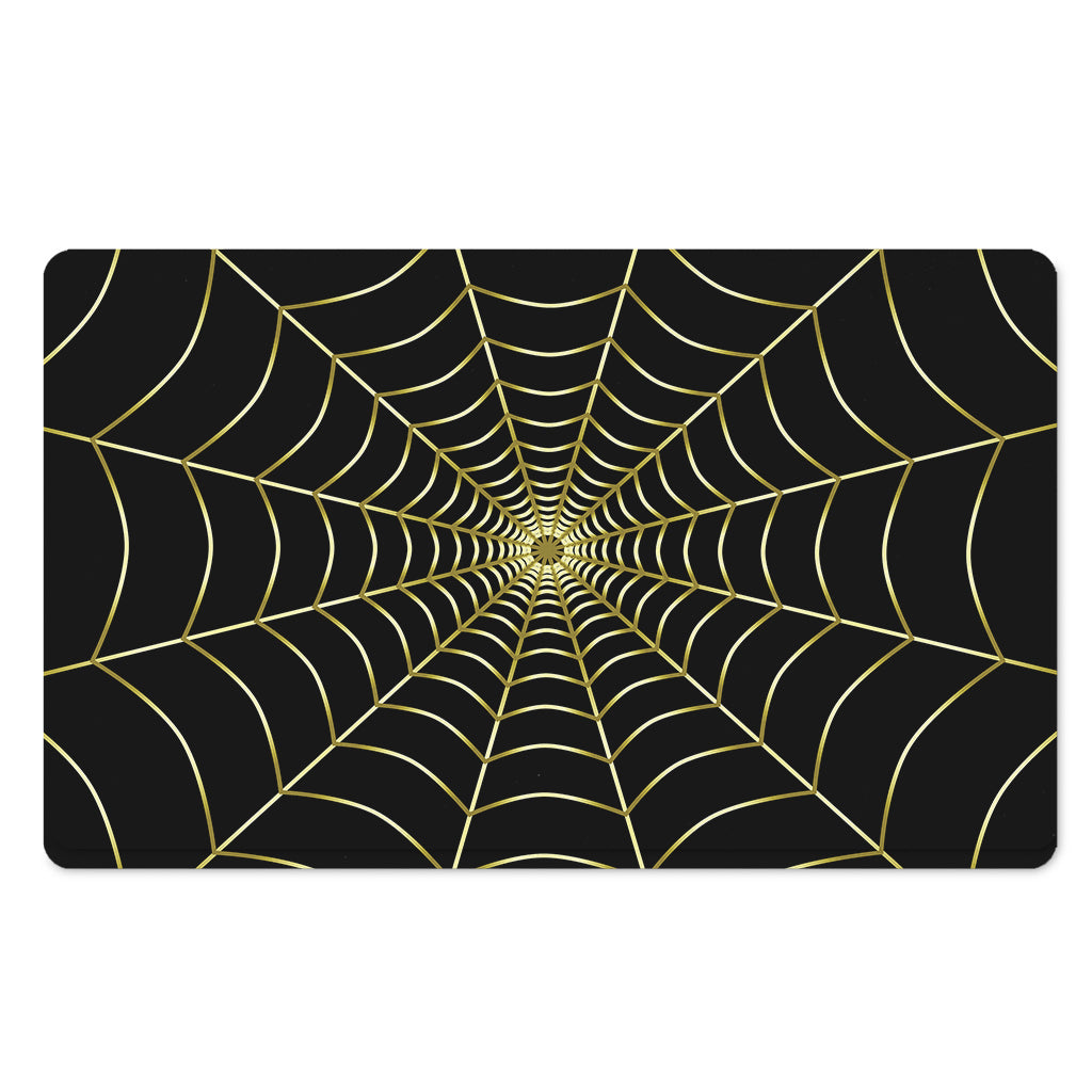 Yellow Cobweb Print Polyester Doormat