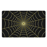 Yellow Cobweb Print Polyester Doormat