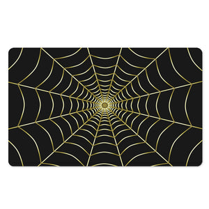 Yellow Cobweb Print Polyester Doormat