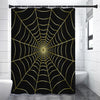 Yellow Cobweb Print Premium Shower Curtain