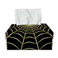 Yellow Cobweb Print Rectangle Tissue Box Cover