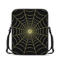 Yellow Cobweb Print Rectangular Crossbody Bag