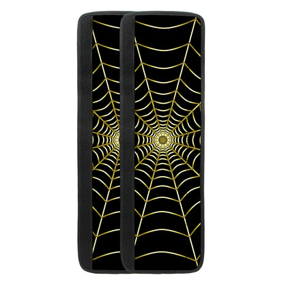 Yellow Cobweb Print Refrigerator Handle Covers