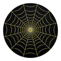 Yellow Cobweb Print Round Blanket