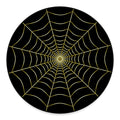 Yellow Cobweb Print Round Floor Mat
