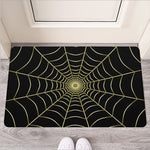 Yellow Cobweb Print Rubber Doormat
