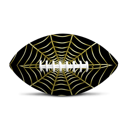 Yellow Cobweb Print Rugby Ball