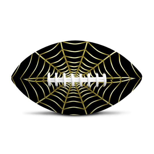 Yellow Cobweb Print Rugby Ball