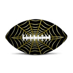 Yellow Cobweb Print Rugby Ball