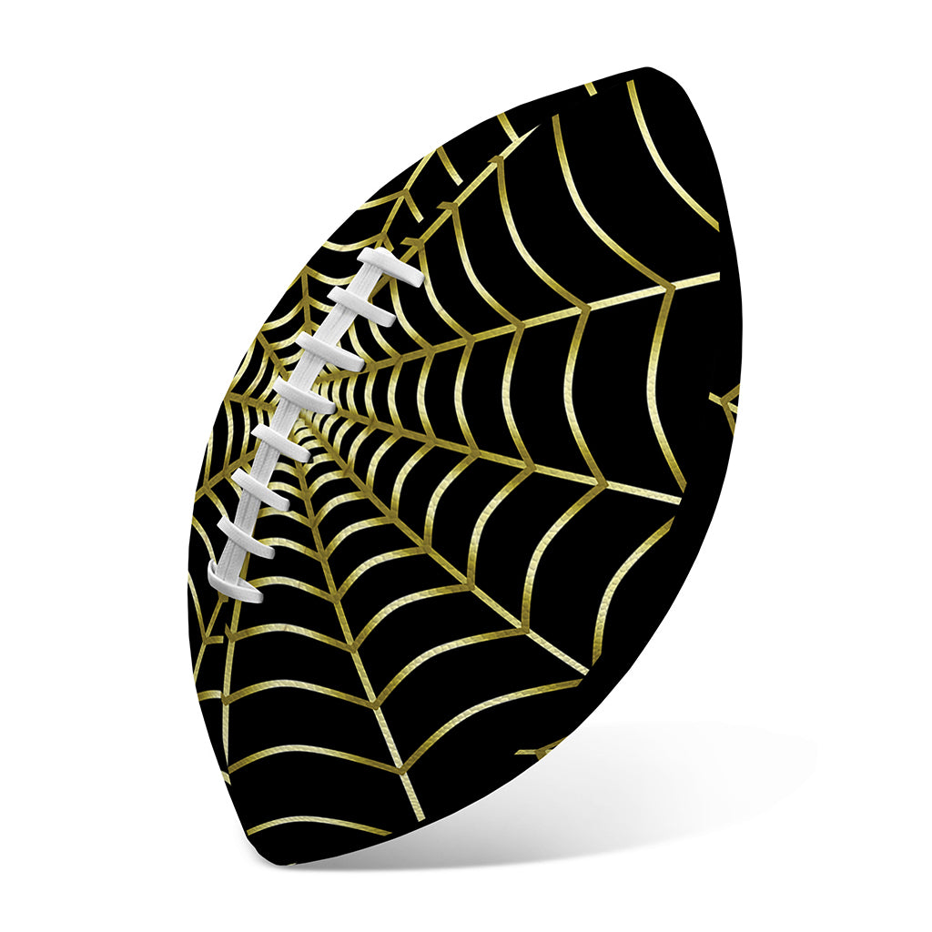 Yellow Cobweb Print Rugby Ball