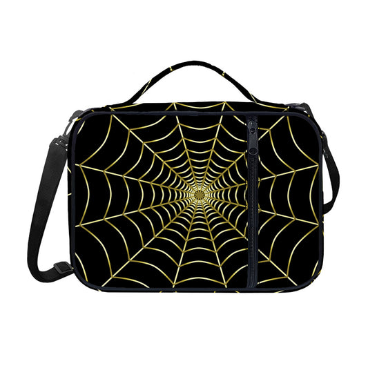Yellow Cobweb Print Shoulder Strap Bible Bag