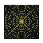 Yellow Cobweb Print Silk Bandana