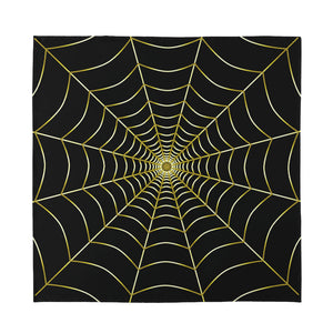 Yellow Cobweb Print Silk Bandana