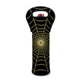 Yellow Cobweb Print Single Neoprene Wine Tote