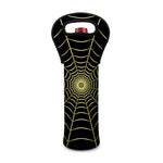 Yellow Cobweb Print Single Neoprene Wine Tote