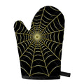 Yellow Cobweb Print Single Oven Mitt