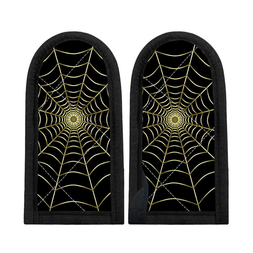 Yellow Cobweb Print Skillet Handle Cover